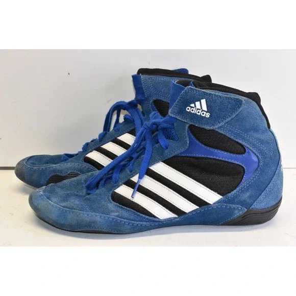Adidas Pretereo 2.0 Wrestling Shoes Blue Mens 7 G50524 High Top Suede Boxing Gym - Picture 3 of 9